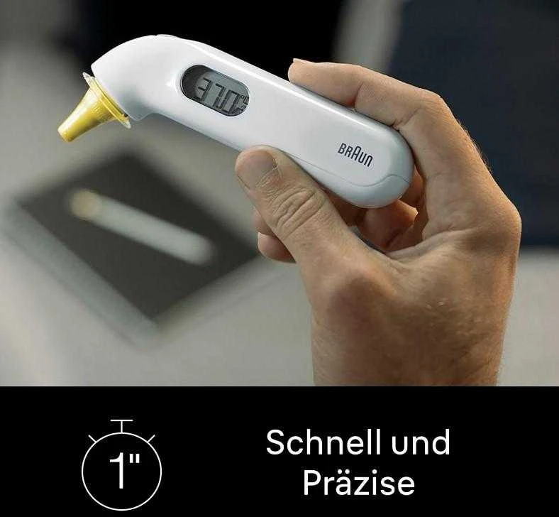 Braun Thermoscan 3 infraraudonųjų spindulių ausies termometras IRT3030 Atminties funkcija, Matavimo laikas 1 s, Baltas