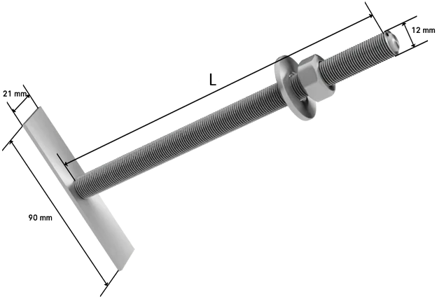 Cann Ankeris mūrui M12x300, 20 vnt.