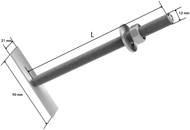 Cann Ankeris mūrui M12x450, 20 vnt.