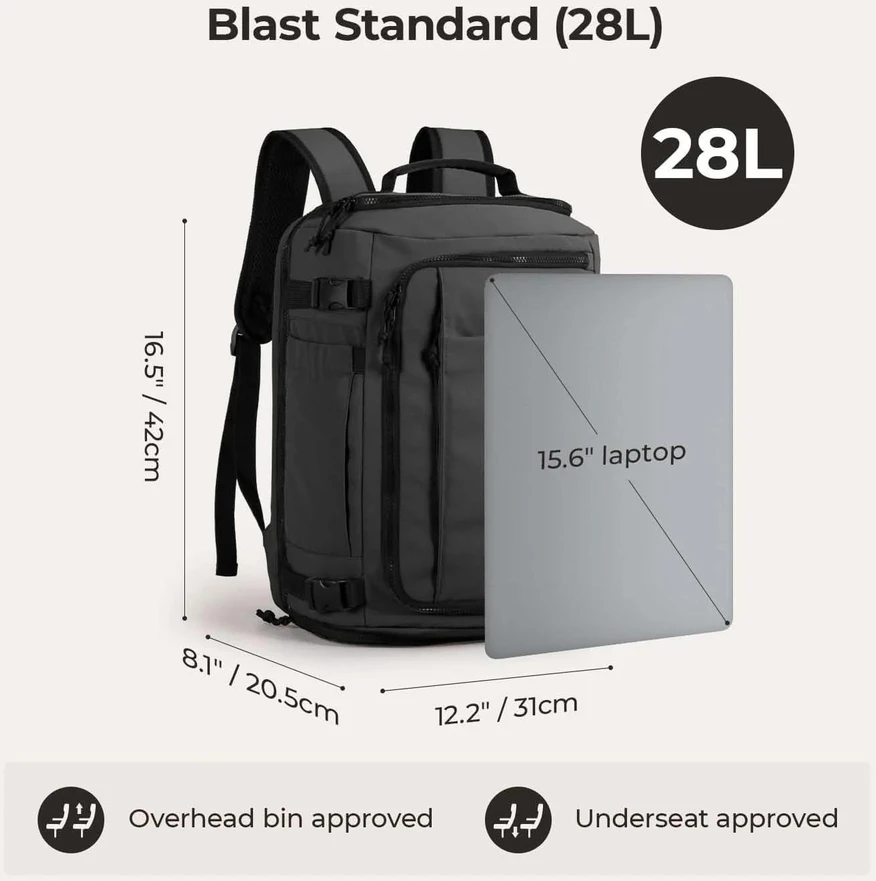 Cann Carry On kelioninė kuprinė Standartinė 28L (Juoda)