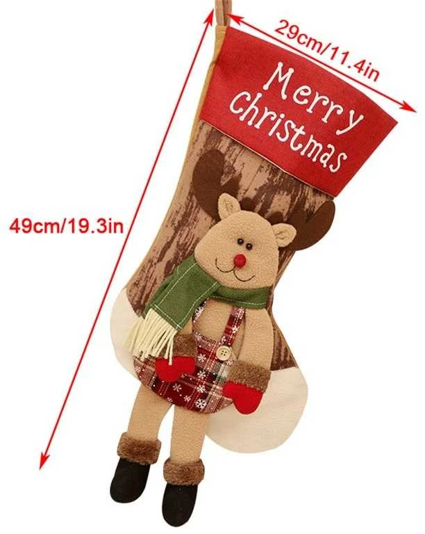 CANN Kalėdinė kojinė - Šiaurės elnias 48x26cm 2vnt NYG003Dx2