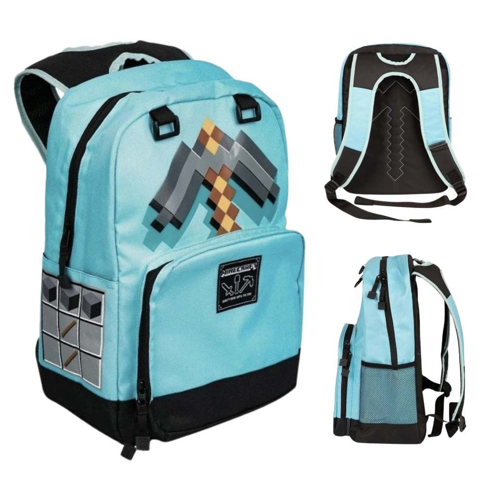 Cann Minecraft mokyklinė kuprinė 40 cm, mėlyna