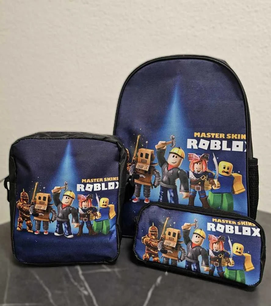 Cann ROBLOX mokyklinė kuprinė, krepšys ir pieštukinė