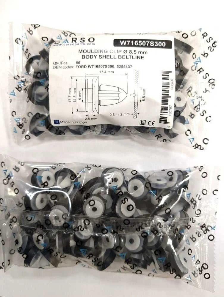 CARSO apdailos spaustukai FORD W716507S300 50vnt.