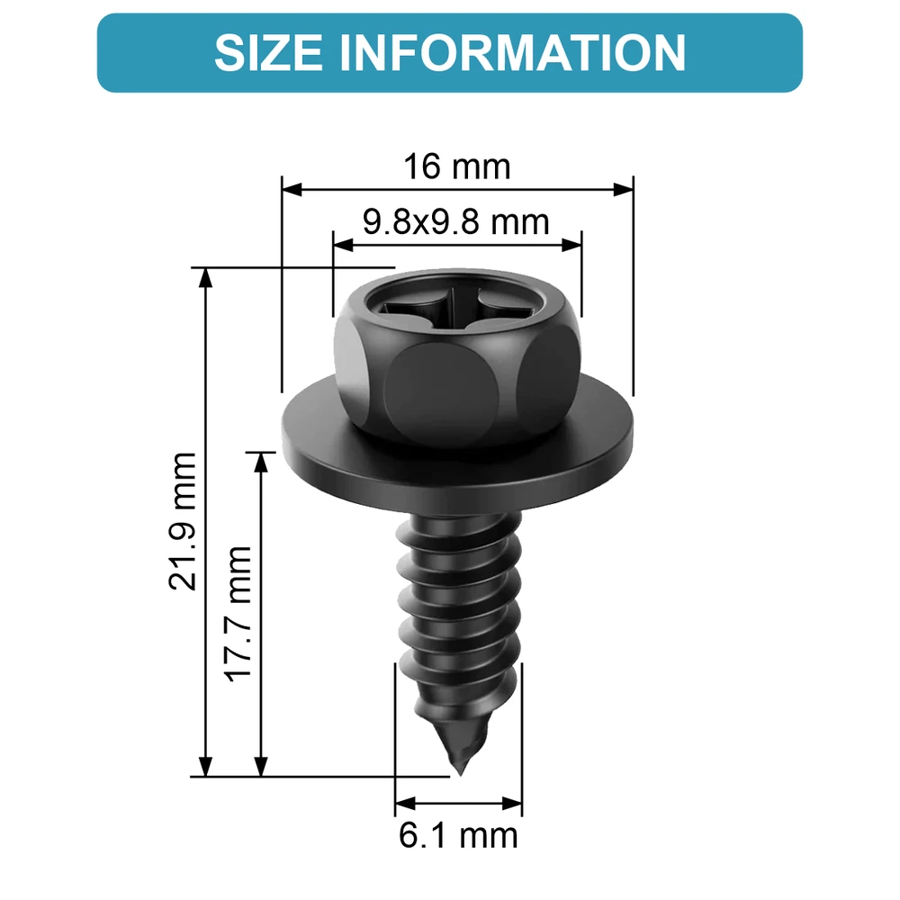 Carso Toyota Camry Bamper Cover Fender Liner Screws 9015960477 9015960498 90159T0034 10 vnt.