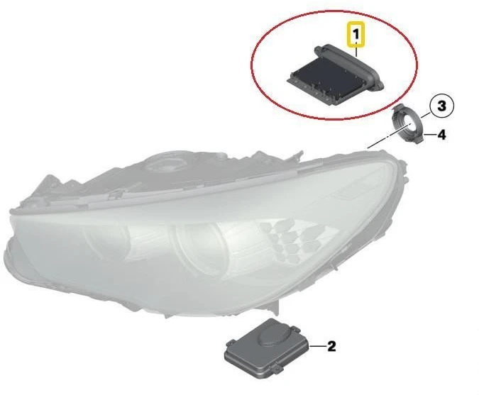 Carso BMW 5 serijos LCI F10 F11 ksenono priekinių žibintų TMS vairuotojo modulis 63117355073