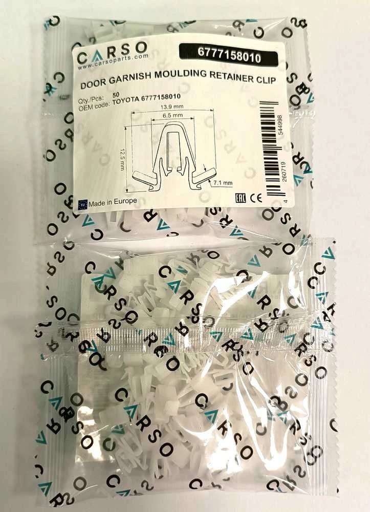 Carso Durelių apvado apdailos lipdinys, laikiklis, suderinamas su Toyota Lexus 67771-58010 50 vnt.