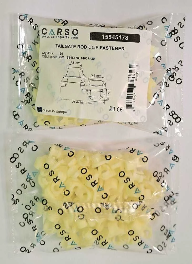Carso GM Chevrolet Opel Cadillac Peugeot bagažinės durų strypo spaustukas 15545178 50vnt.