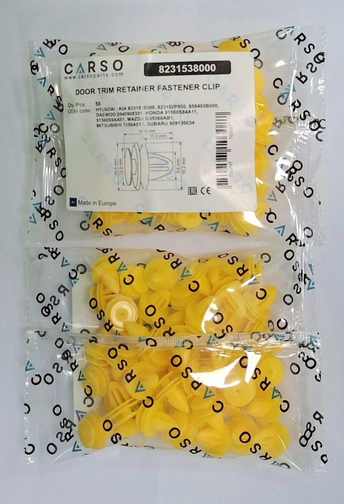 Carso Hyundai KIA durų laikikliai 8231538000 823152P000 858493B000 50vnt.