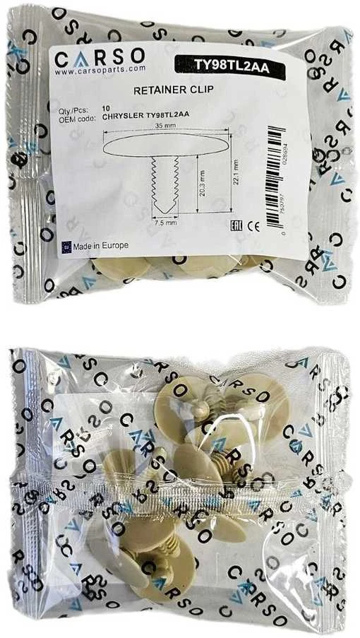 CARSO interjero spaustukas, skirtas Chrysler/Dodge, TY98TL2AA, 10 vnt.