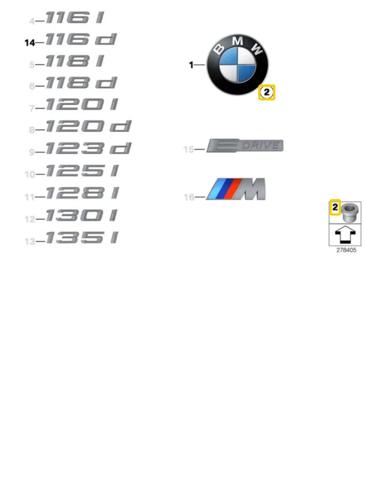 CARSO įvorė BMW emblemoms 51141807495, 50 vnt.