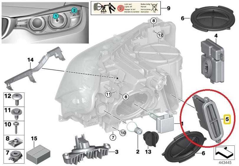 Carso Ksenono priekinių žibintų vairuotojo modulis BMW 3 serijos F30 F31 F34 GT 63117316147