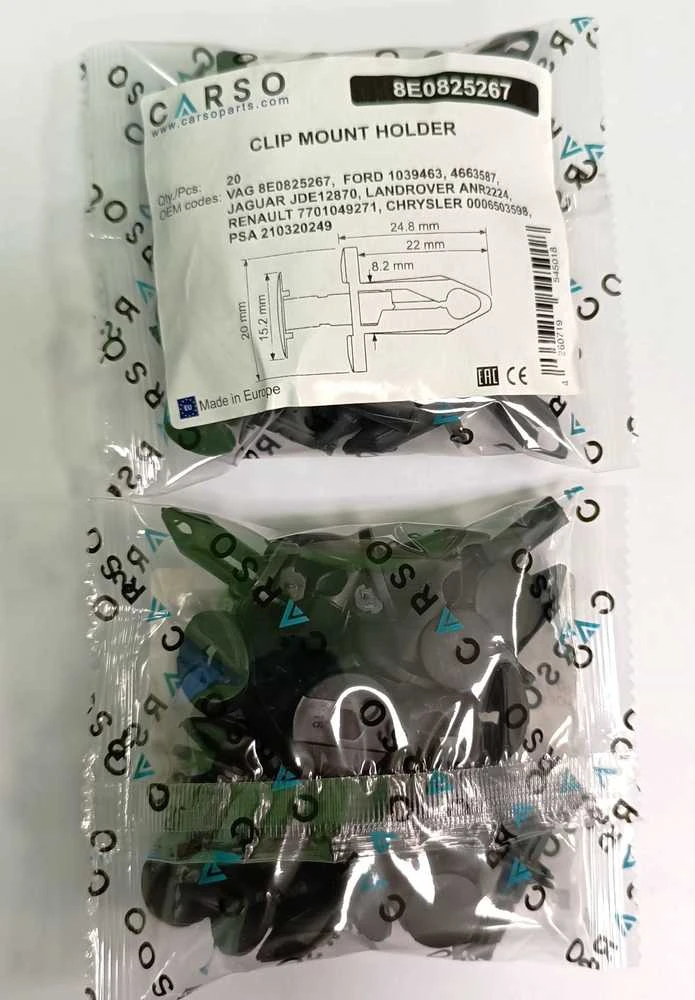 Carso Laikiklis, skirtas VW Golf Transporter T4 T5 Audi A3 A4 A5 A6 A7 Q3 Q5 Q7 20 vnt.