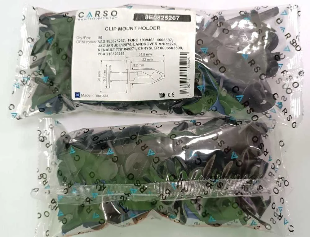 Carso Laikiklis, skirtas VW Golf Transporter T4 T5 Audi A3 A4 A5 A6 A7 Q3 Q5 Q7 50 vnt.
