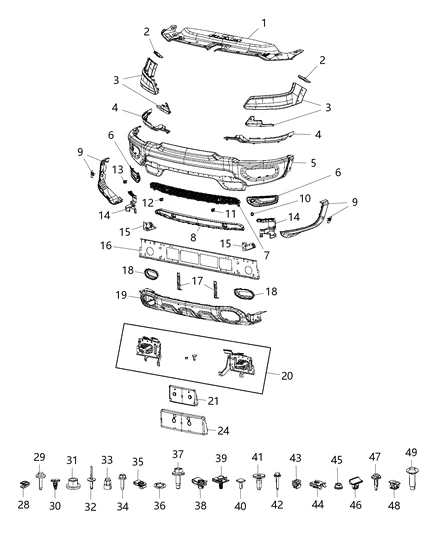 CARSO spaustukai, skirti Chrysler 68225214AA, 10 vnt.