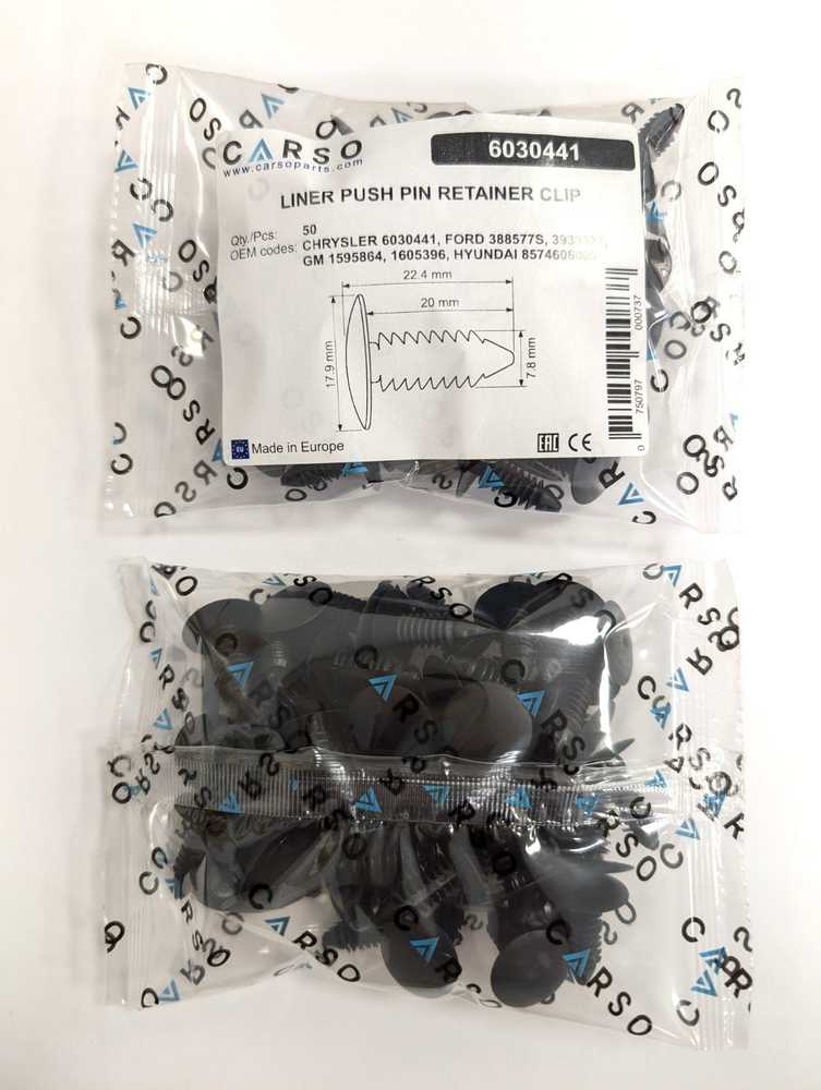 CARSO stumiamojo kaiščio fiksatorius 6030441, 50 vnt.