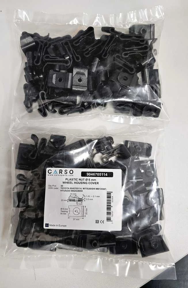 Carso Toyota LEXUS plastikinė veržlė Ø 6 mm 9046705114 50vnt.