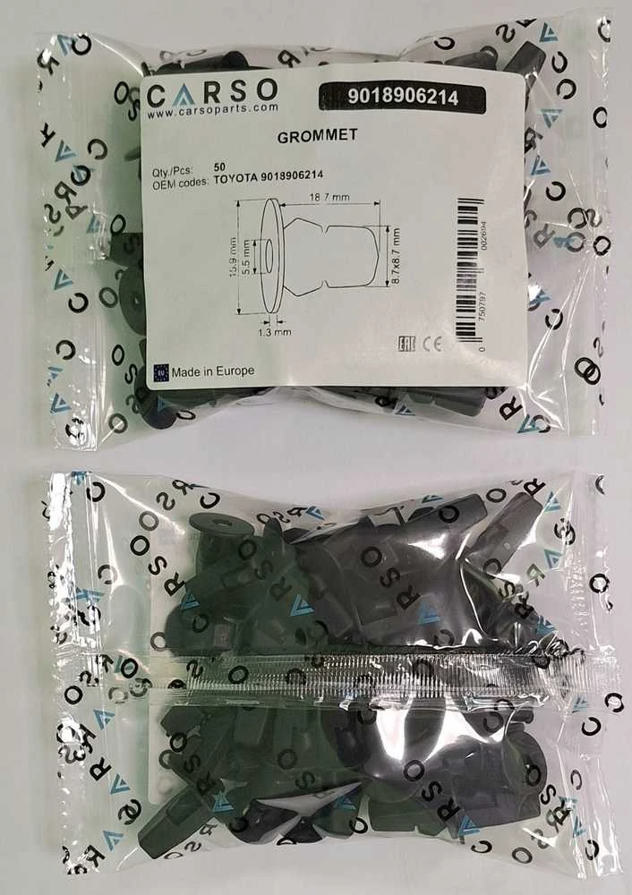 Carso TOYOTA Mirai Sienna Tundra sparno spaustukų laikiklis įvorės varžtas 9018906214 50 vnt.