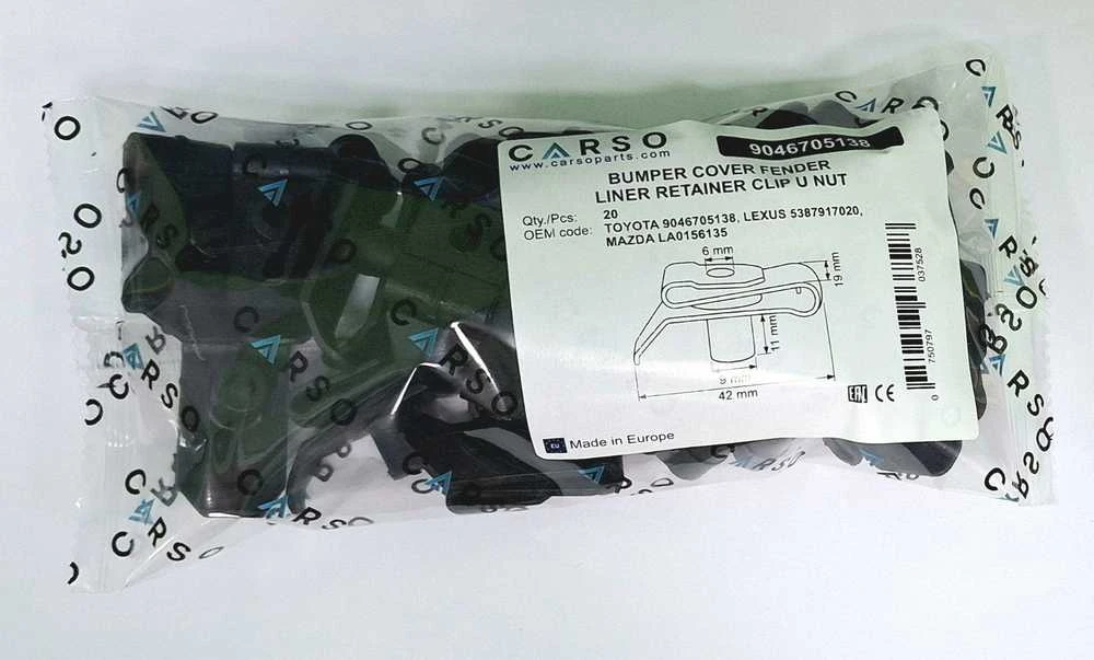 Carso "Toyota Prius Tundra" bamperio sparno laikiklis 90467-05138 20 vnt.