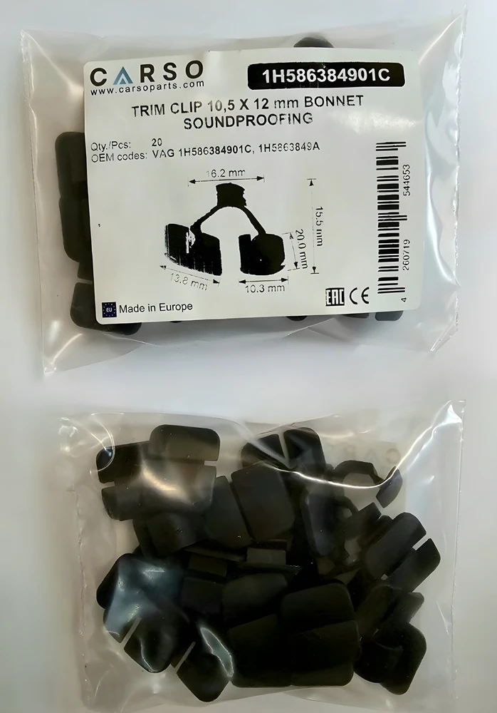 Carso VW Audi SEAT Skoda Kapoto izoliacijos laikiklis 20 vnt. 1H5863849
