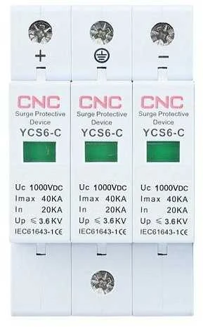 CNC DC viršįtampių ribotuvas, 3P, C klasės, 20-40 kA, 1000VDC