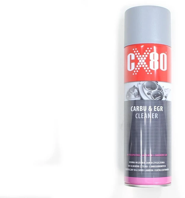 Cx80 PARUOŠIMAS KARBIURATORIŲ, DROSELINIŲ VOŽTUVŲ, PURKŠTUVŲ, EGR VOŽTUVŲ IR VISŲ DEGALŲ SISTEMŲ VALYMUI BENZININIUOSE VARIKLIUOSE CARBU EGR CLEANER 500ml