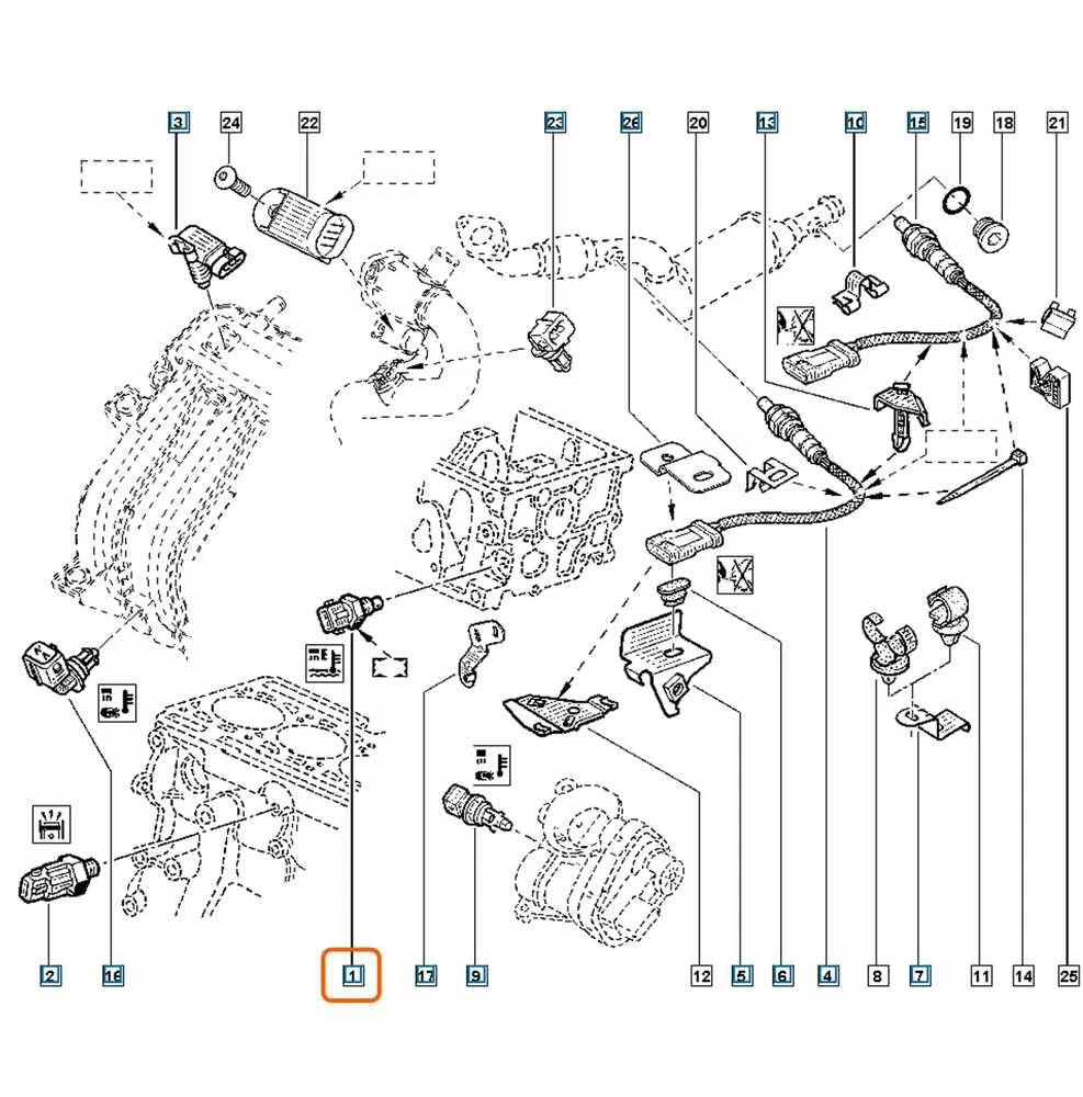Dacia Duster Kasten Renault Temperature Sensor Coolant Sensor 1.6 16V 2010-2018 Originalus 226306024R
