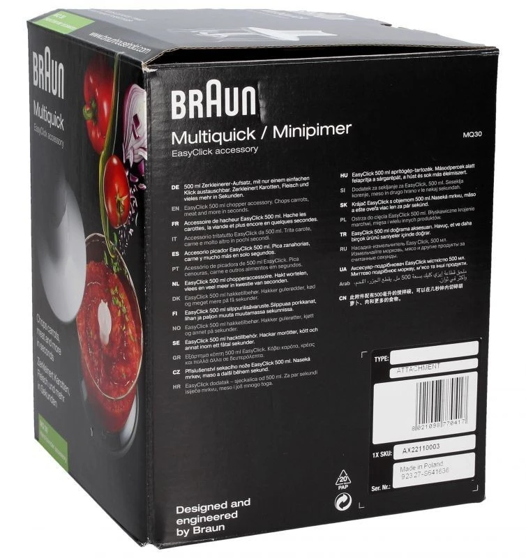 DeLonghi Braun MQ30 smulkintuvas 500ml baltas AX22110003