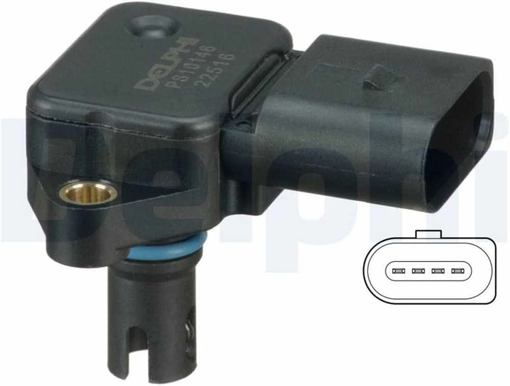 Delphi PS10146 Įsiurbimo kolektoriaus slėgio jutiklis – 0.5–1.5 bar, VW/Audi suderinamas