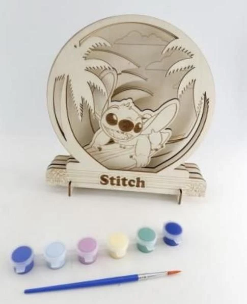 Disney Lilo ir Stitch Palm dažoma medinė nuotrauka