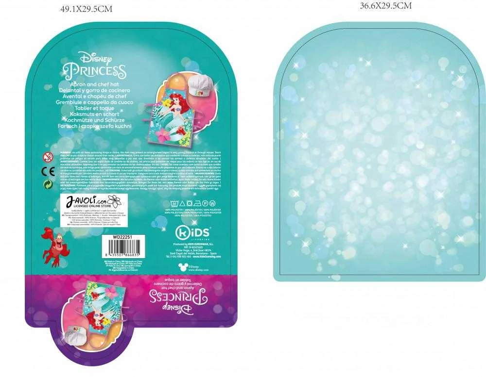 "Disney" princesė Smalsutė Arielė Vaikiška 2 dalių prijuostė