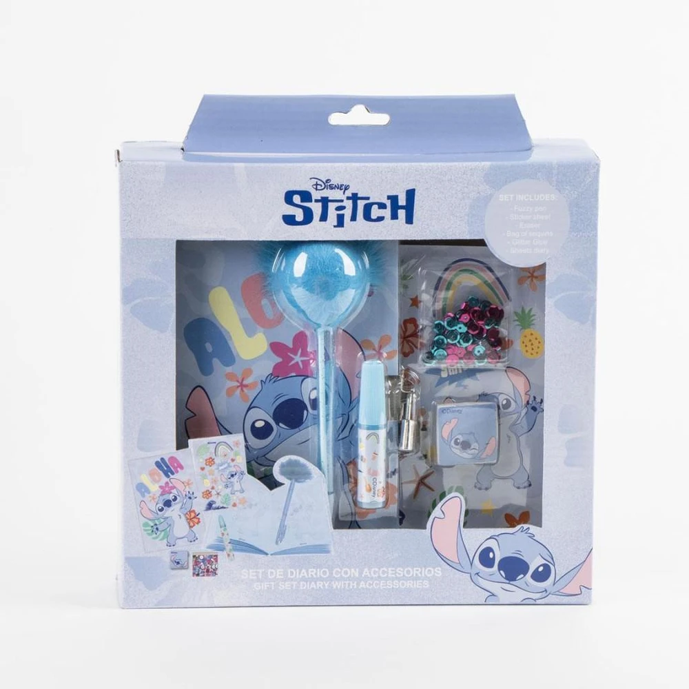 Disney Stitch dienoraštis ir raštinės reikmenų rinkinys 6 dalys