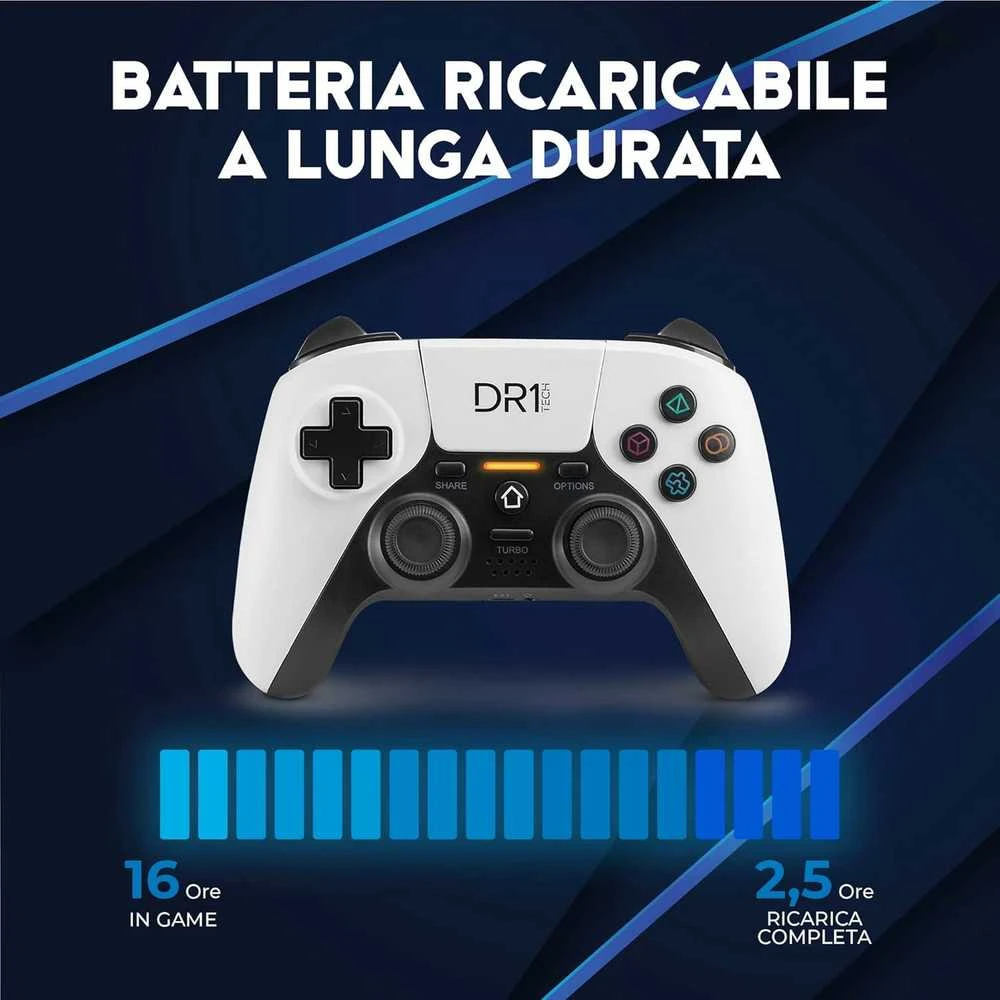 DR1TECH ShockPad II belaidis valdiklis PS4/PS3/PC/iOS Touch Pad, vibracinis