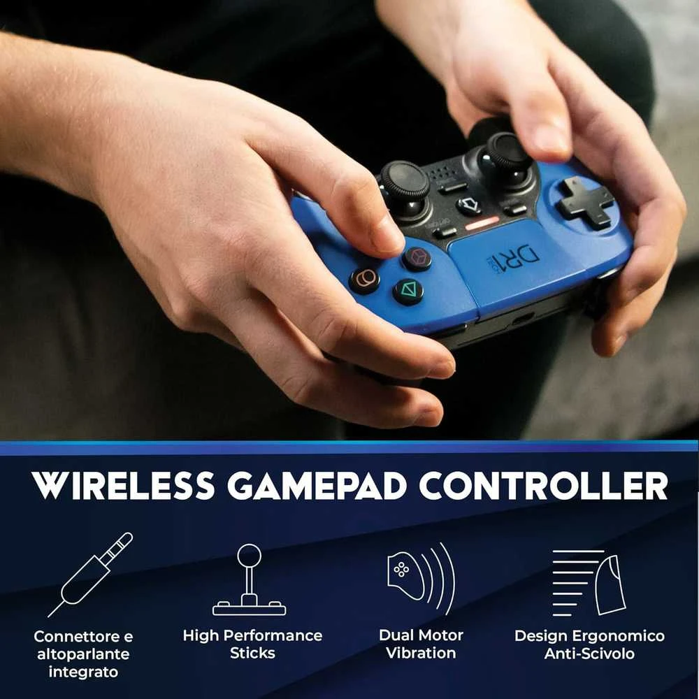 DR1TECH ShockPad II belaidis valdiklis PS4/PS3/PC/iOS Touch Pad, vibracinis