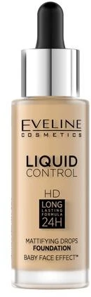 Eveline Cosmetics Liquid Control HD 016 Vanilla rusvai gelsvas, 32 ml