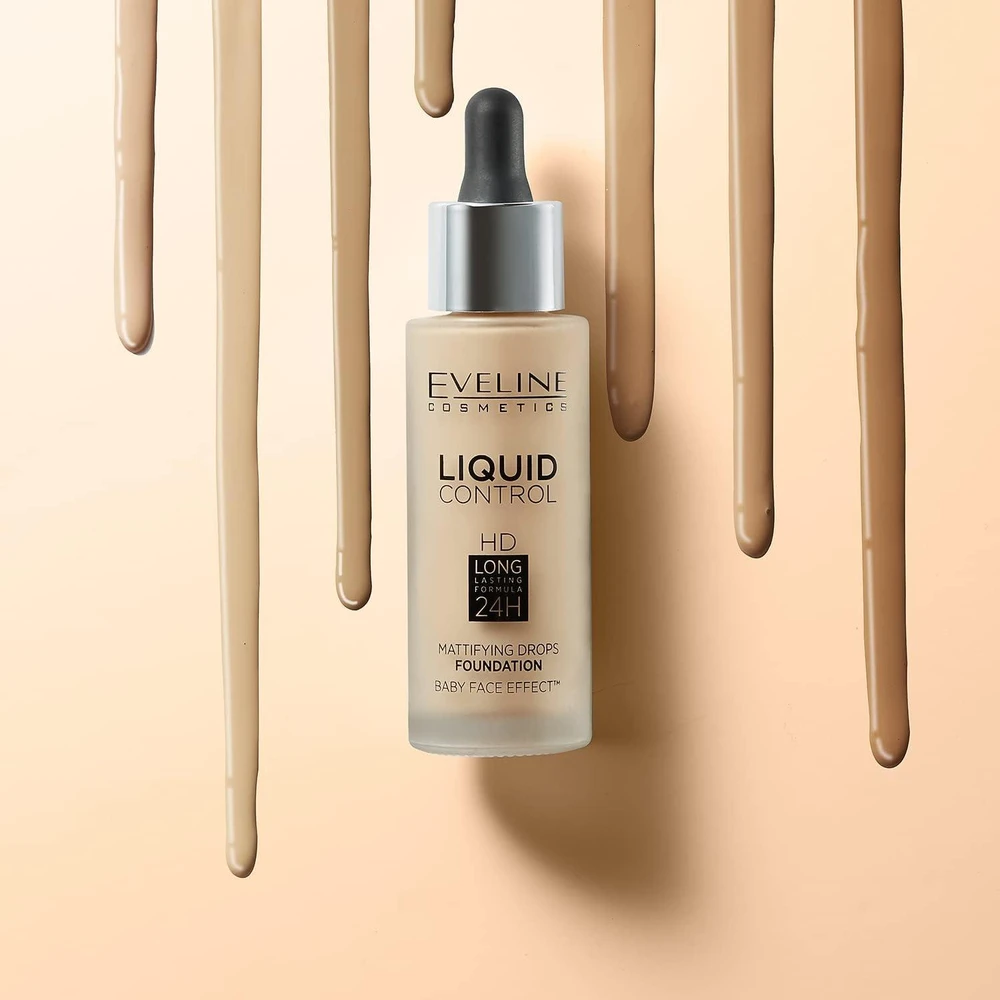 Eveline Cosmetics Liquid Control HD 016 Vanilla rusvai gelsvas, 32 ml