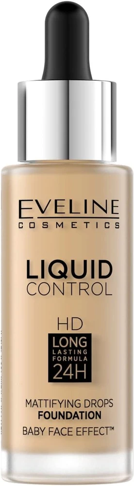 Eveline Cosmetics Liquid Control HD 016 Vanilla rusvai gelsvas, 32 ml