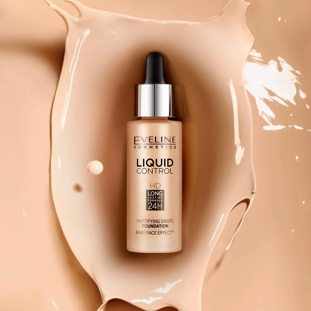 Eveline Cosmetics Liquid Control HD 016 Vanilla rusvai gelsvas, 32 ml