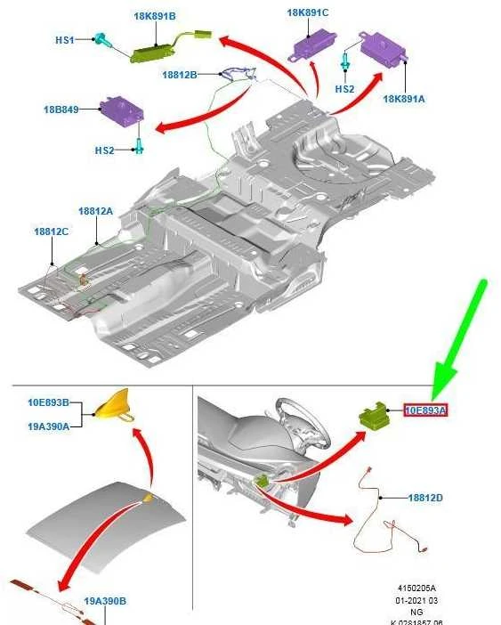FORD MONDEO MK5 GPS antena LHD originalus 2085034 HK7T-19C175-CA