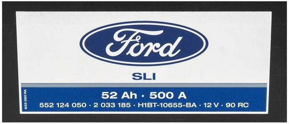 Ford Starteris Baterija 12V 52Ah 500A Fiesta VII Puma Originalus 2033185