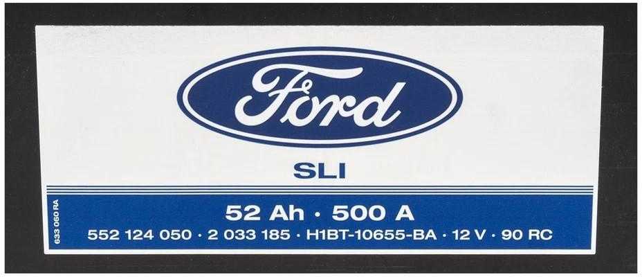 Ford Starteris Baterija 12V 52Ah 500A Fiesta VII Puma Originalus 2033185