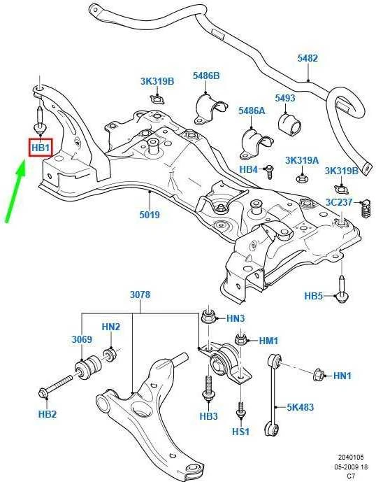 FORD TRANSIT CONNECT MK1 priekinio skersinio elemento varžtas 1444195 NAUJAS GENIALUS