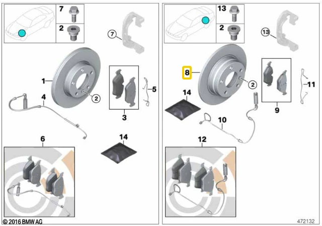 Galinių Stabdžių Diskai BMW MINI R50 R53 R56 R55 R52 R57 R58 R59 Originalus 34216774987