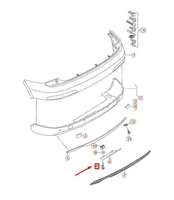 Galiniu Stiklo Fiksavimo Auskutis VAG Audi Q3 Q7 2012-2015 Originalus 4L0807739
