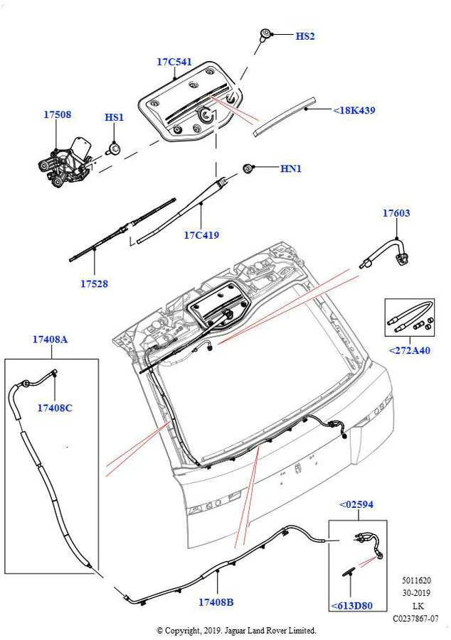 Galiniu Stiklo Valytuvo Šluota LAND ROVER L405 L494 2013- Originalus LR070691