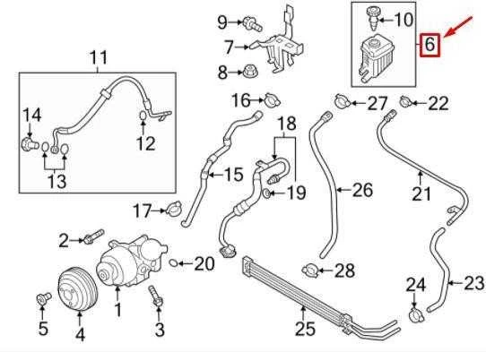 Genuine 95531401530 vairo stiprintuvo rezervuaras: Porsche Cayenne 2011 - 2014