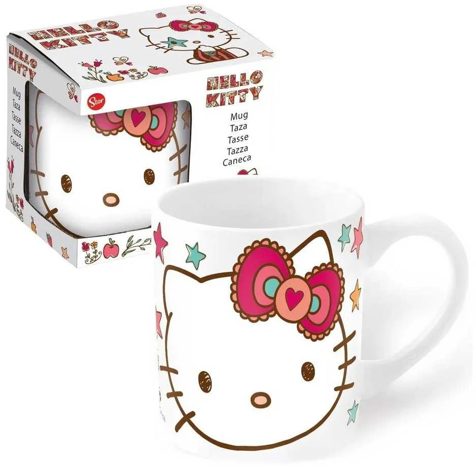 Hello Kitty porceliano puodelis 325 ml dovanų dėžutėje