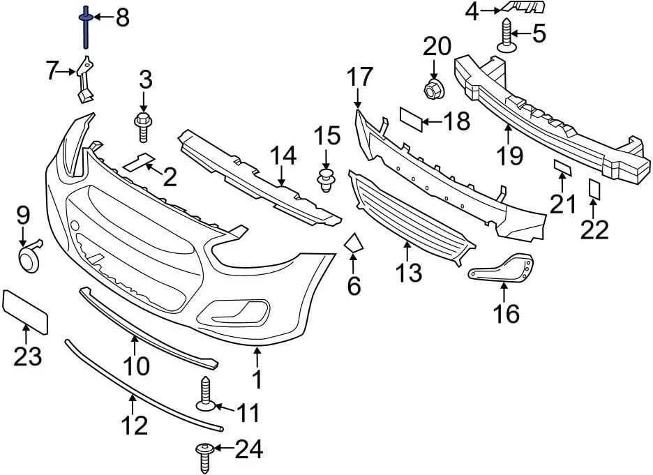 HYUNDAI Bumper Cover Support Rail Rivet