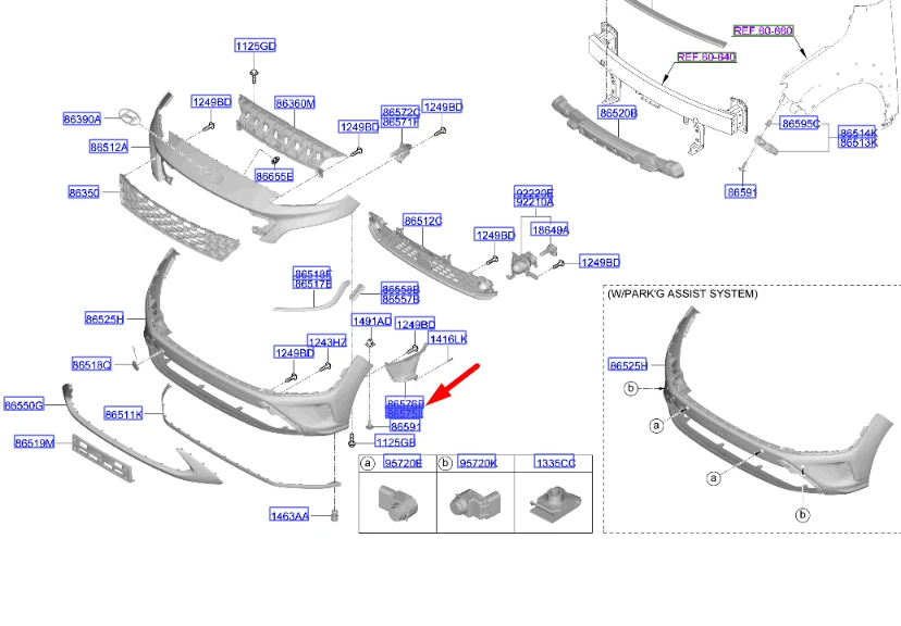 HYUNDAI Front Bumper Left Air Duct