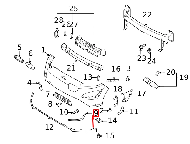 HYUNDAI FRONT BUMPER RIGHT SIDE MOLDING COVER